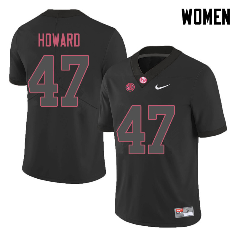 Alabama Crimson Tide Women's Chris Howard #47 Black NCAA Nike Authentic Stitched 2018 College Football Jersey WX16P63DM